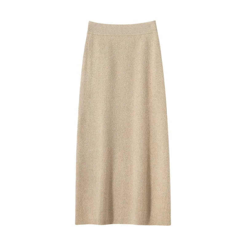 Cashmere Skirt Women's High-waist Slim Cashmere Knitted Hip Skirt