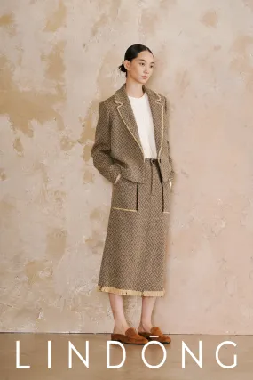 LINDONG | Lois Tweed Fringe Skirt