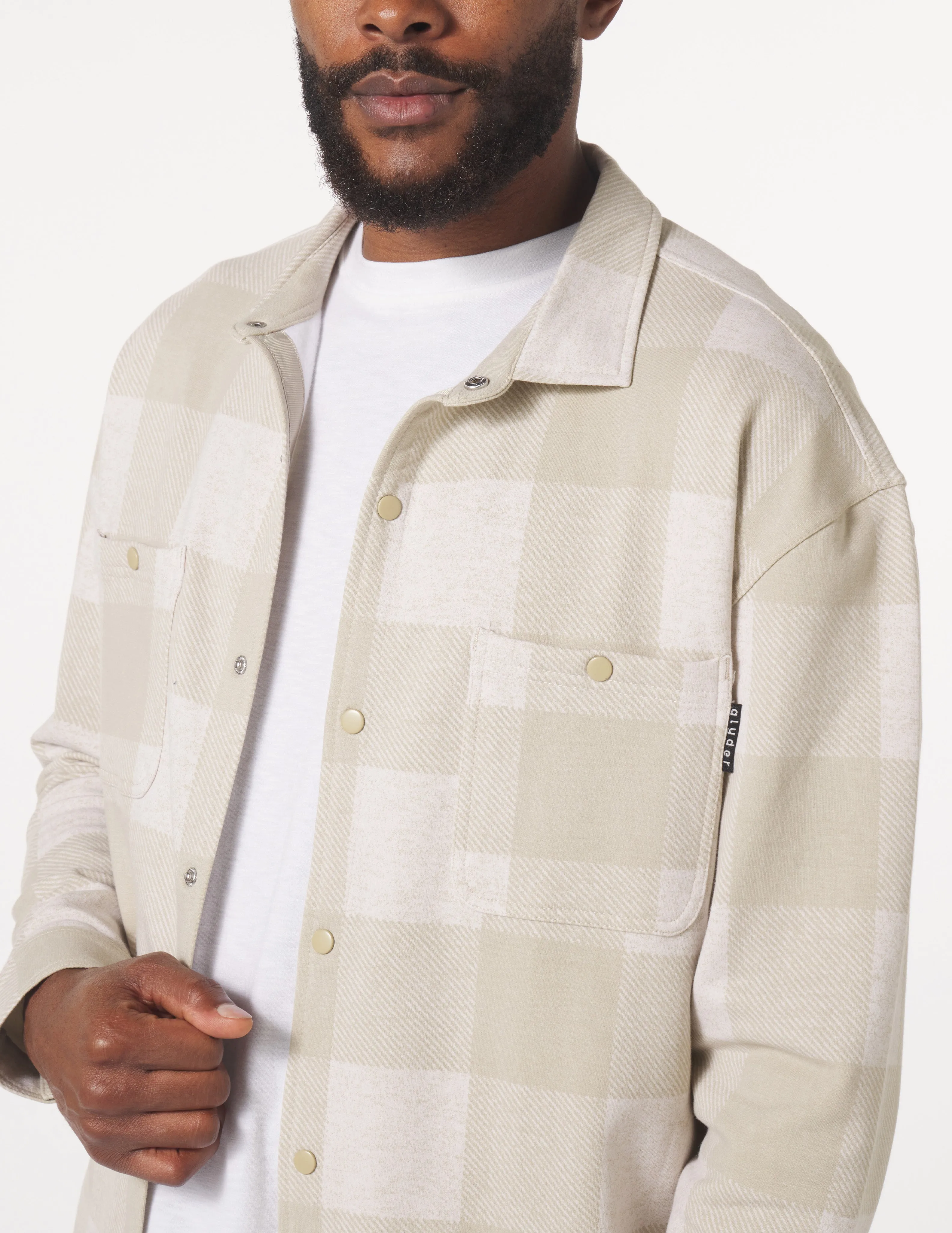 Trek Shirt: Oatmilk/Linen Buffalo Plaid